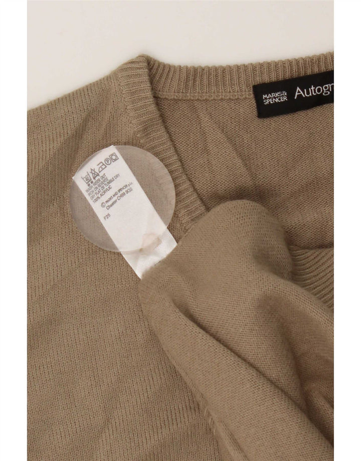 Marks & Spencer Męski podkoszulek z kamizelką, duży, beżowy, akrylowy