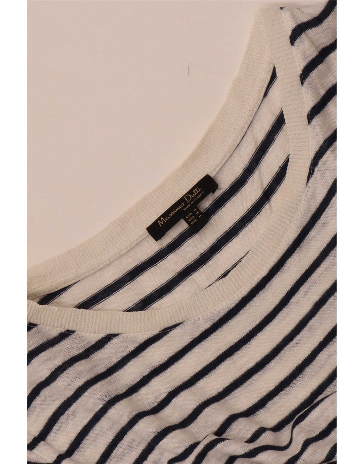 T-shirt damski Massimo Dutti Top UK 14 w średnie białe paski