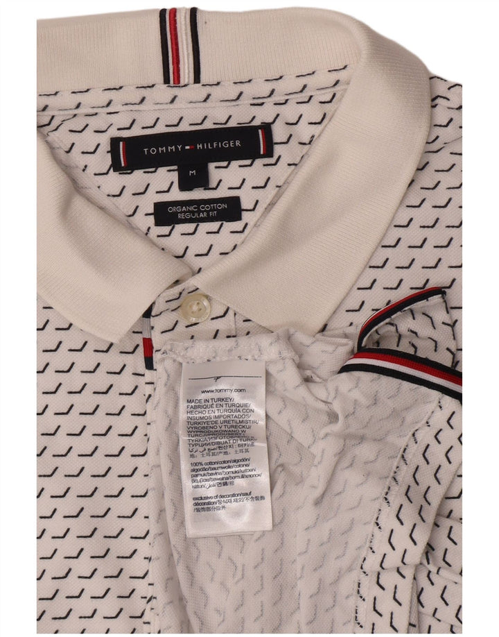 Męska koszulka polo Tommy Hilfiger o regularnym kroju Średnia biała geometryczna bawełna