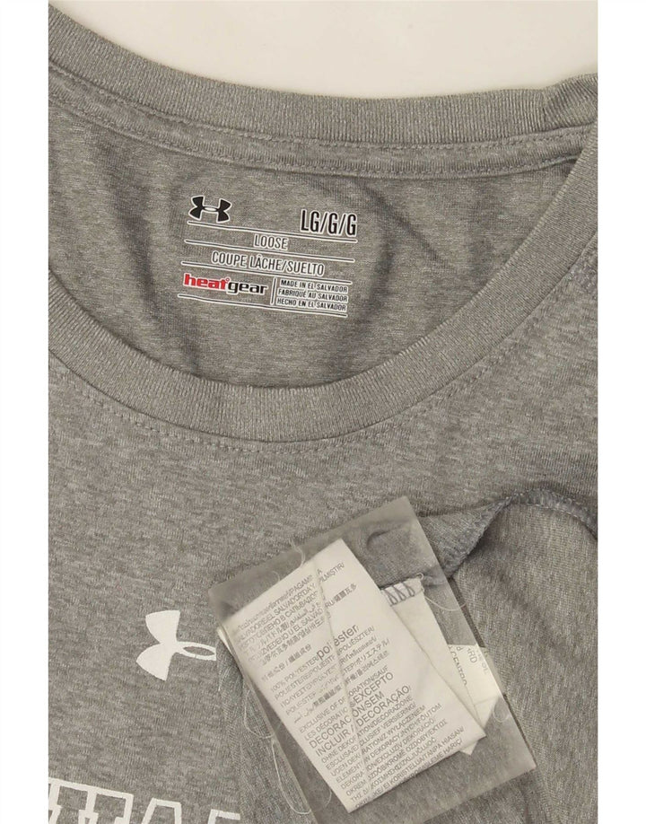Męski T-shirt z grafiką Under Armour Milwaukee, duży, szary, poliestrowy