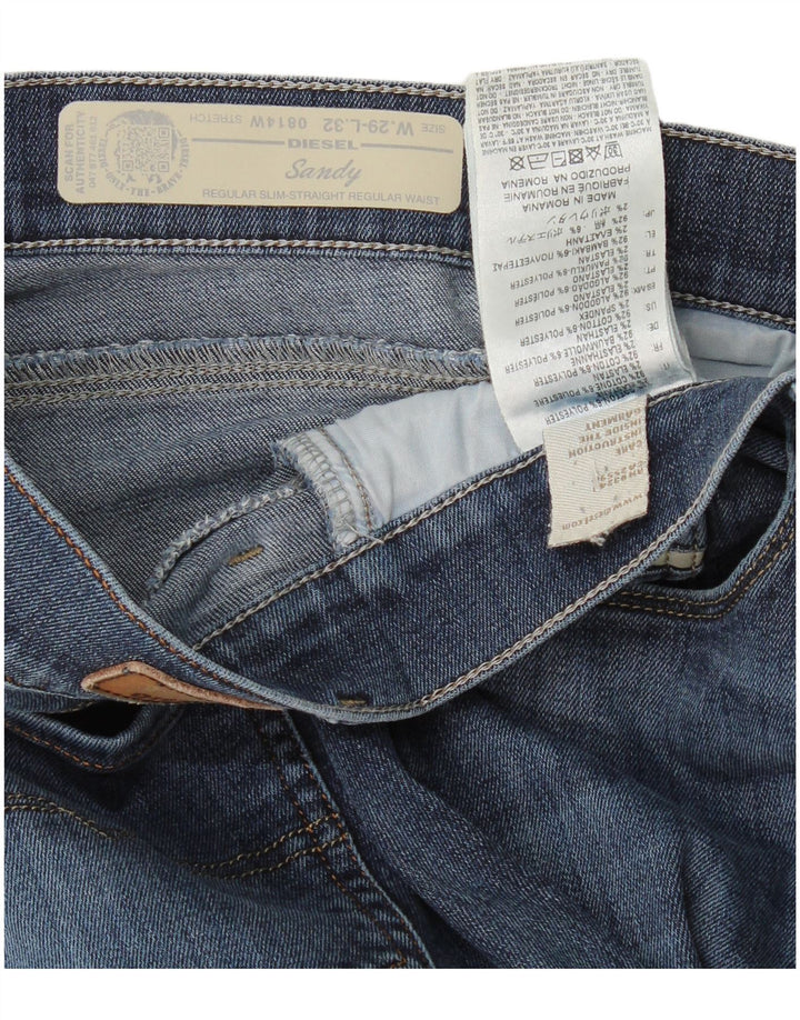 Dżinsy damskie Diesel Sandy Regular Slim Straight W29 L32 Niebieskie bawełniane