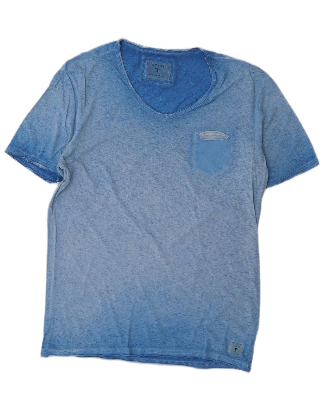 Guess Męski T-shirt Top Duży Niebieski Nakrapiany