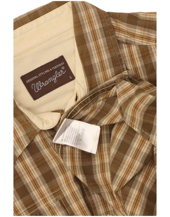 Koszula męska Wrangler, duża, bawełniana w brązową kratę