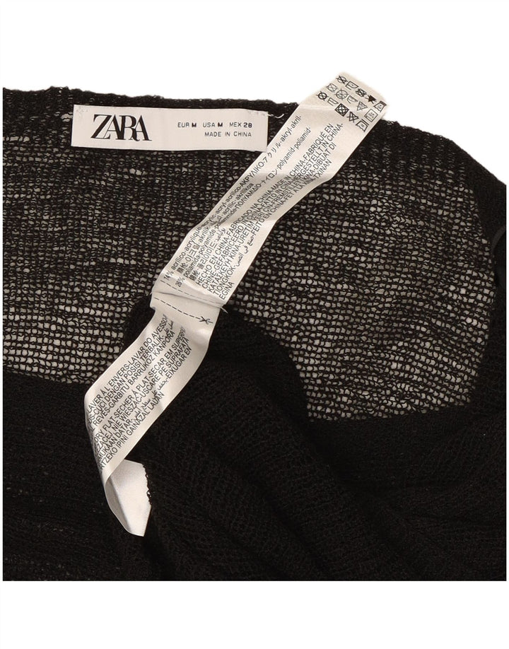 Damska bluzka Poncho Zara Top UK 12 Średni czarny akryl