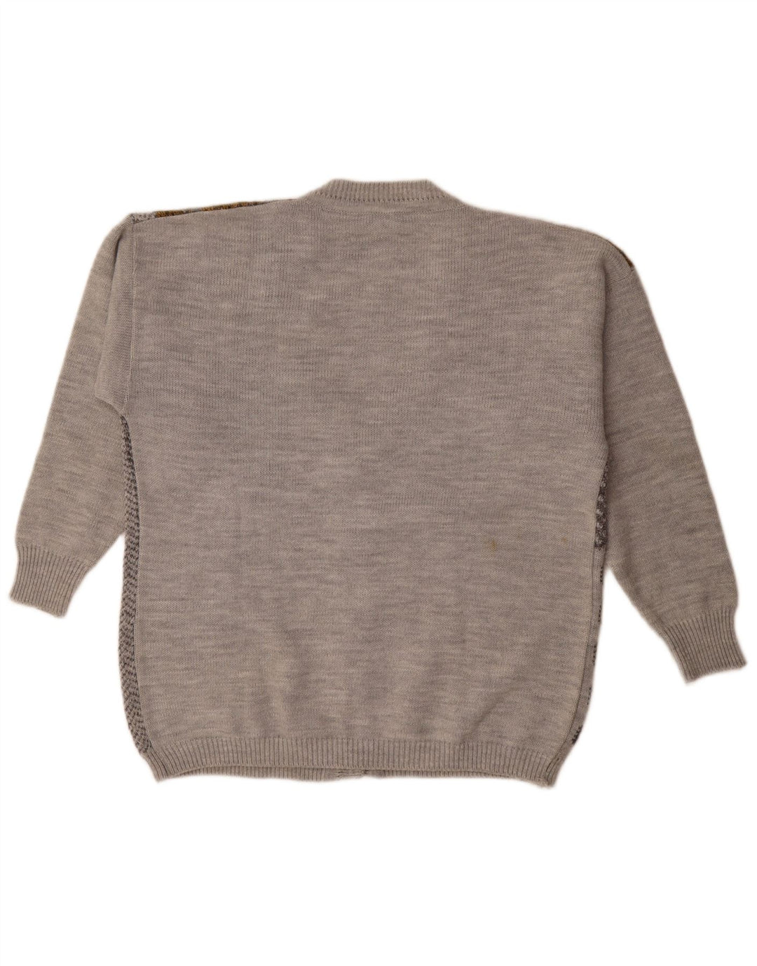 Sweter damski w stylu vintage, UK 18 XL, szary patchwork