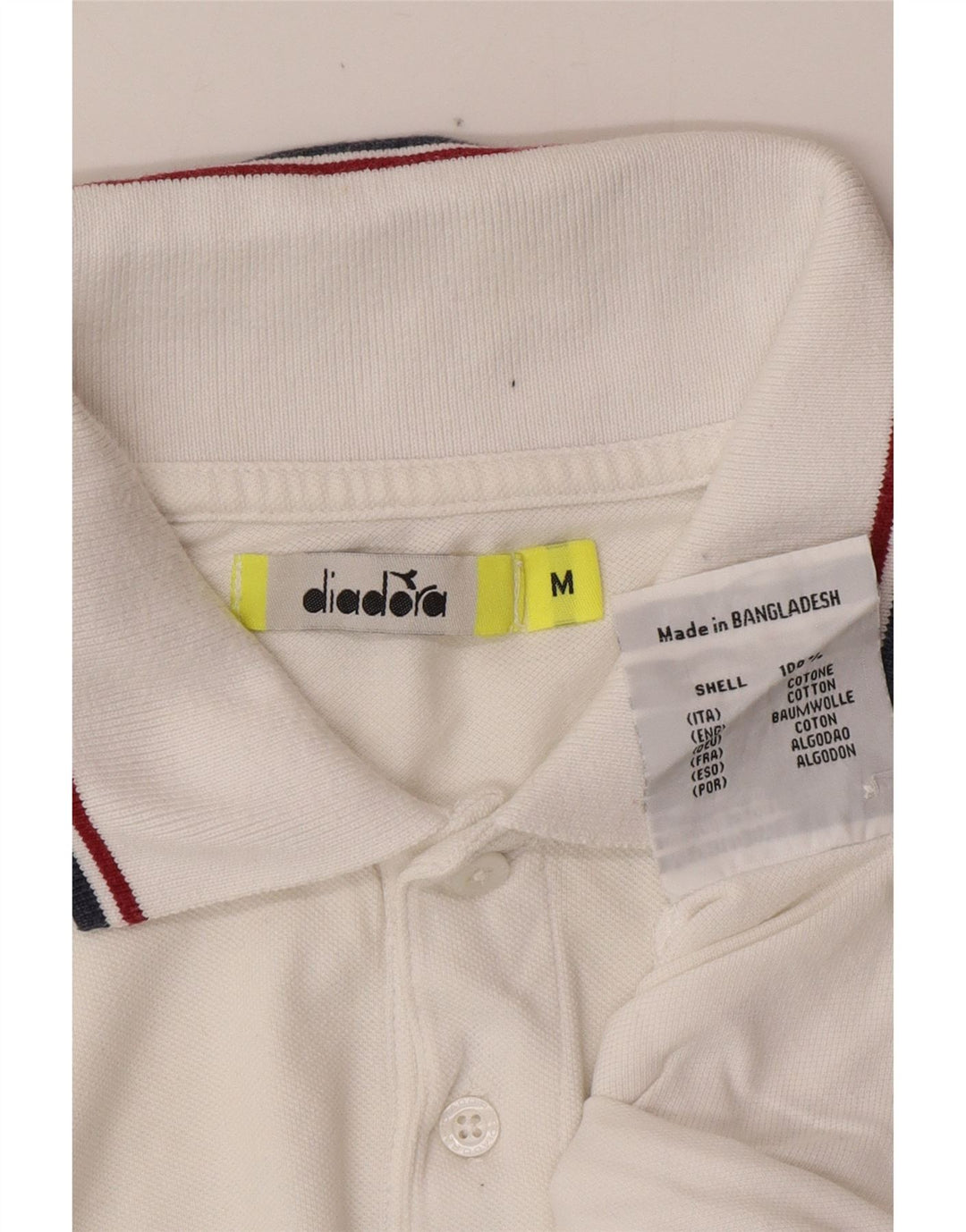 Męska koszulka polo DIADORA, średnia biała bawełna