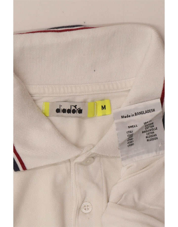 Męska koszulka polo DIADORA, średnia biała bawełna