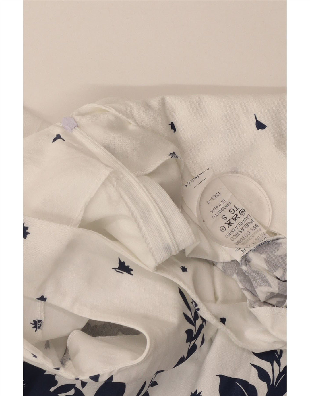 VINTAGE Damska sukienka o linii A bez rękawów UK 8 Mała biała bawełniana w kwiaty