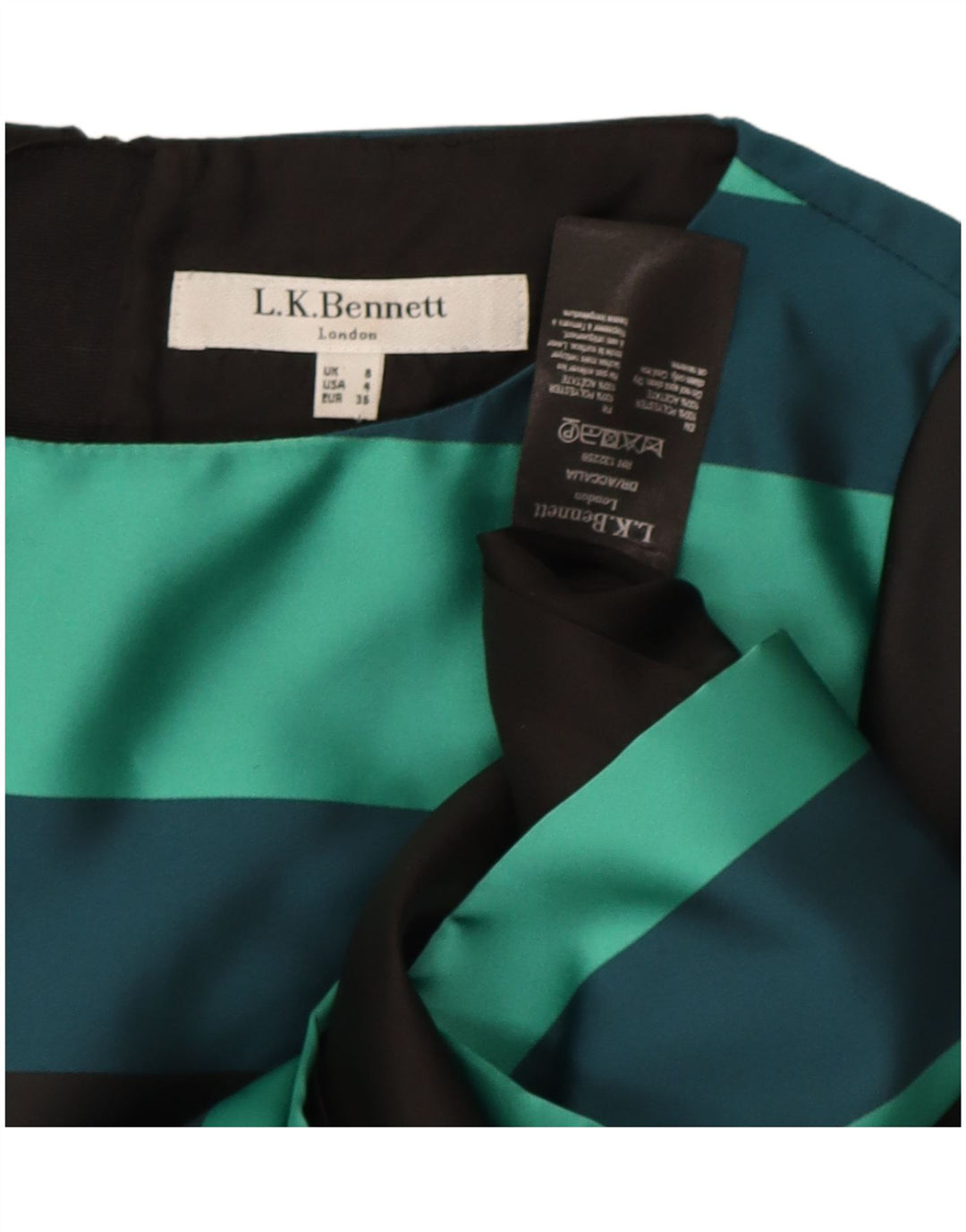 L.K. Damska sukienka płaszczowa Bennett UK 8, mała, czarna, z poliestru w blokach kolorów