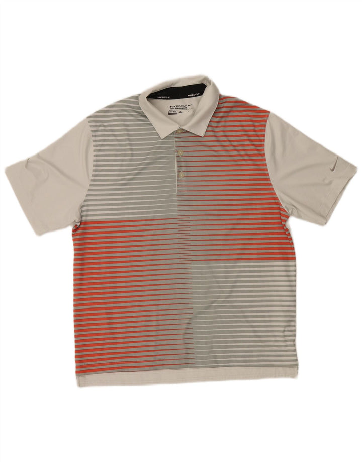 Męska koszulka polo Nike Dri Fit w średnie szare paski