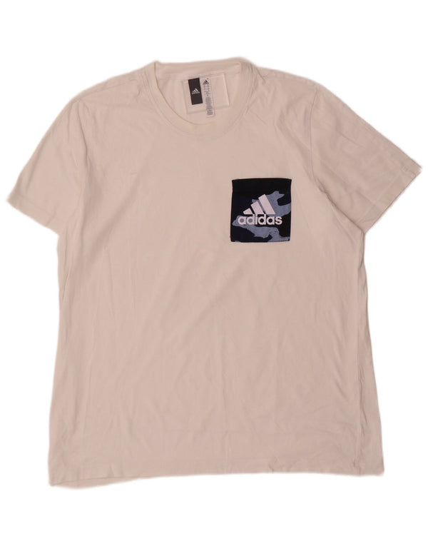 Adidas Męska koszulka graficzna Top XL Biała bawełna