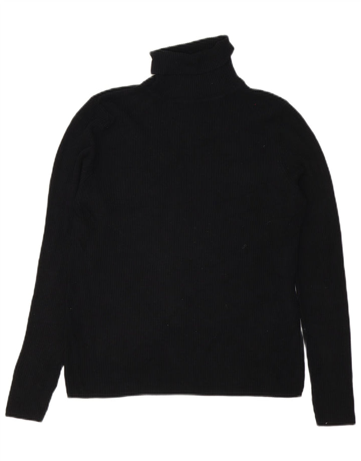 Marks & Spencer Damski sweter z golfem UK 14 Średni czarny wiskoza