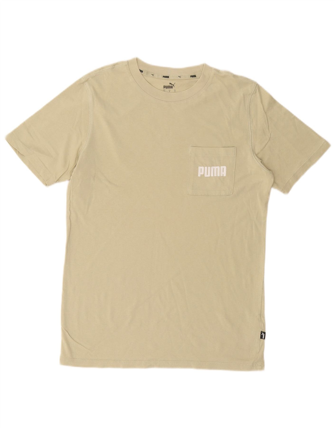 Męski T-shirt z grafiką PUMA, mały, bawełniany khaki