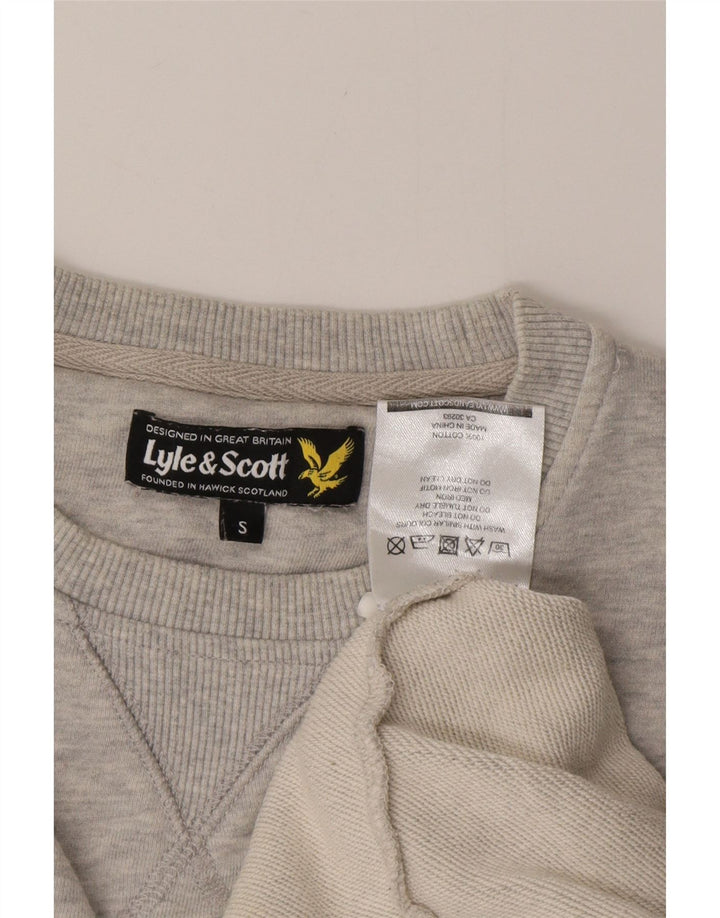 Męski sweter LYLE & SCOTT, mały, szary, z bawełny w plamki