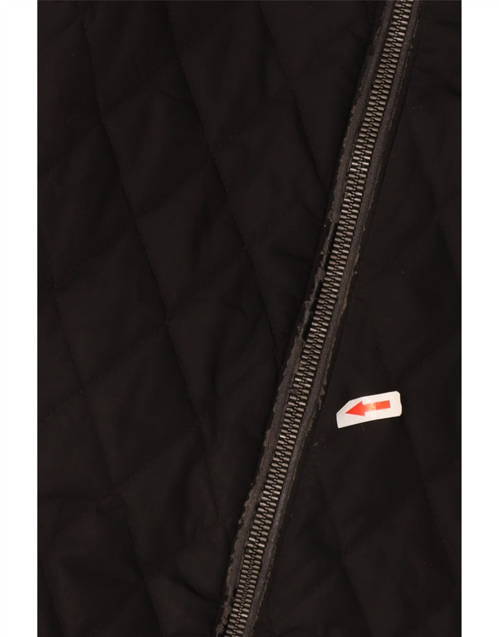 Męska pikowana kurtka Zara z kapturem UK 36, mała, czarna, poliester