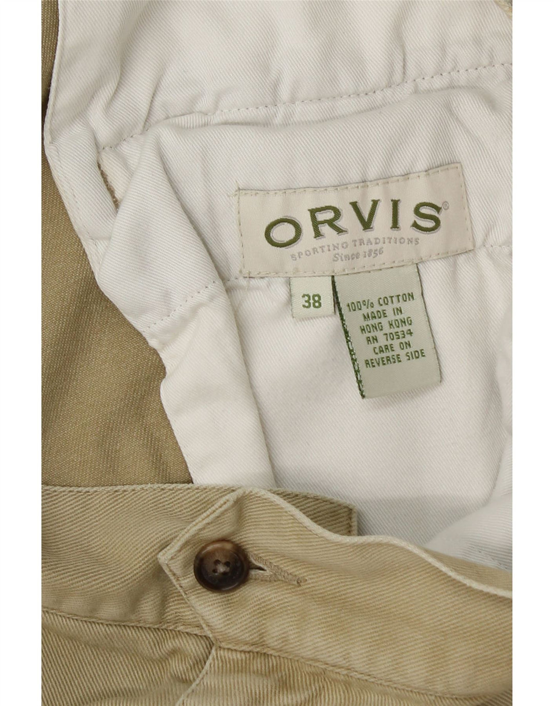 Męskie spodenki cargo Orvis W38 XL, bawełna khaki