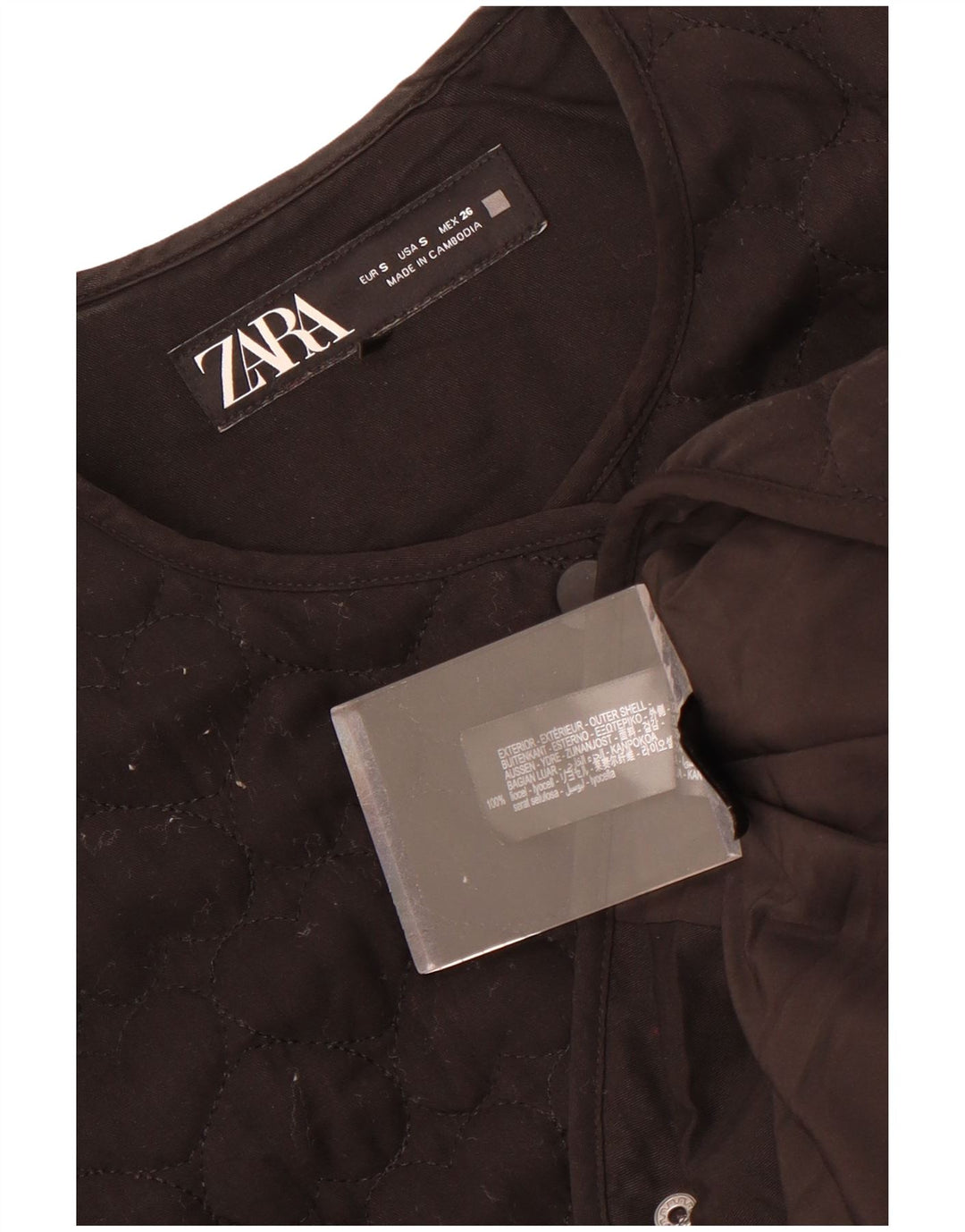 Damska pikowana kurtka oversize Zara UK 10 Small Black Lyocell