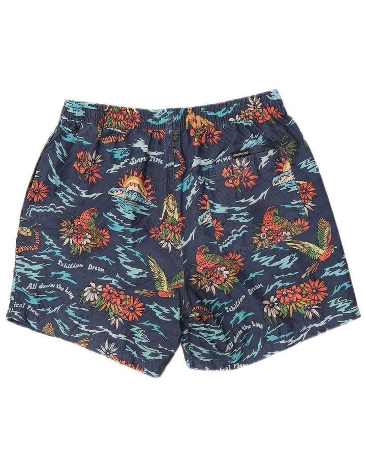 Męskie spodenki kąpielowe Quiksilver, średni granatowy, kwiatowy poliester