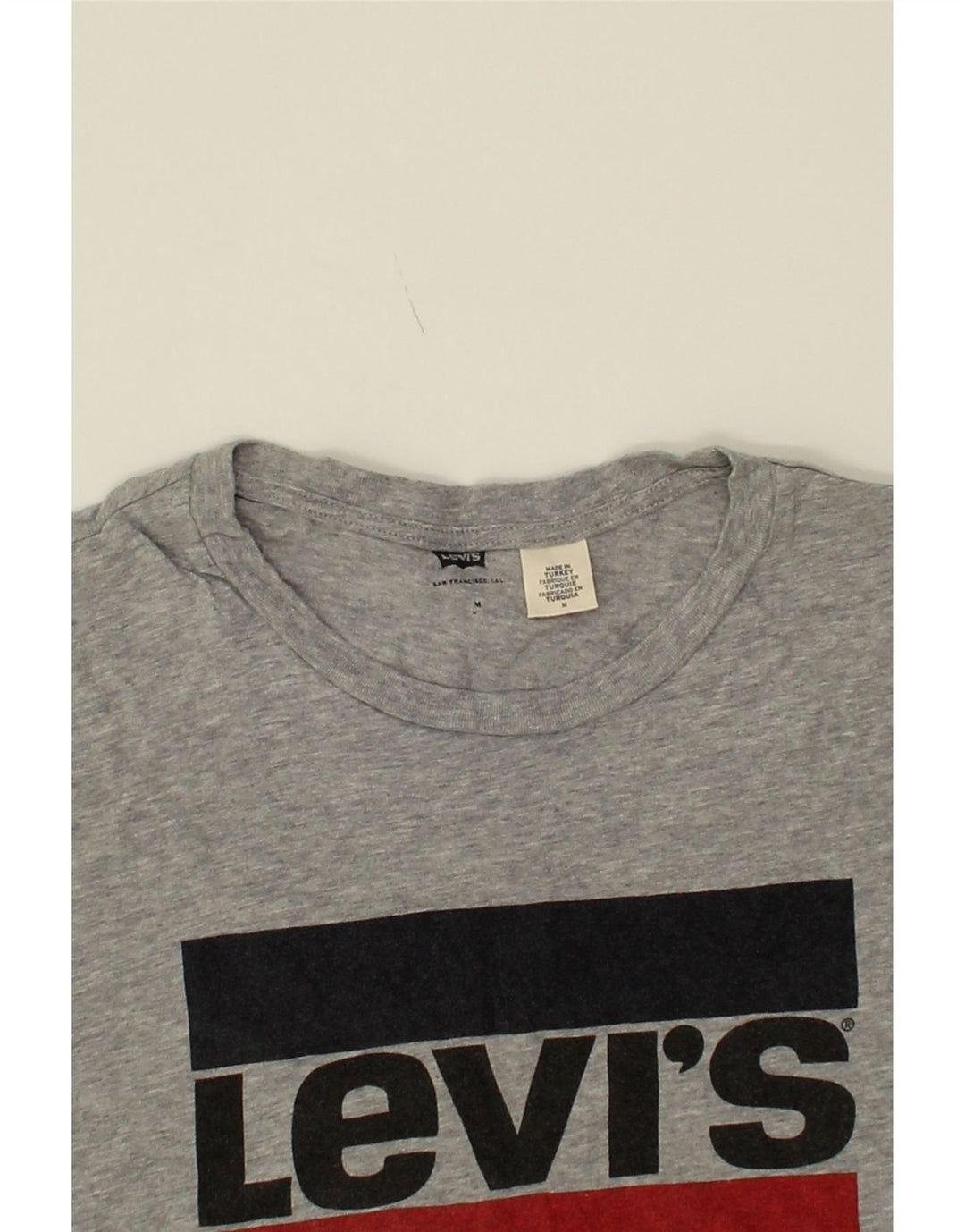 LEVI'S Mens Graphic T-Shirt Top Medium Grey Cotton Vintage Levi's and Second-Hand Levi's from Messina Hembry 