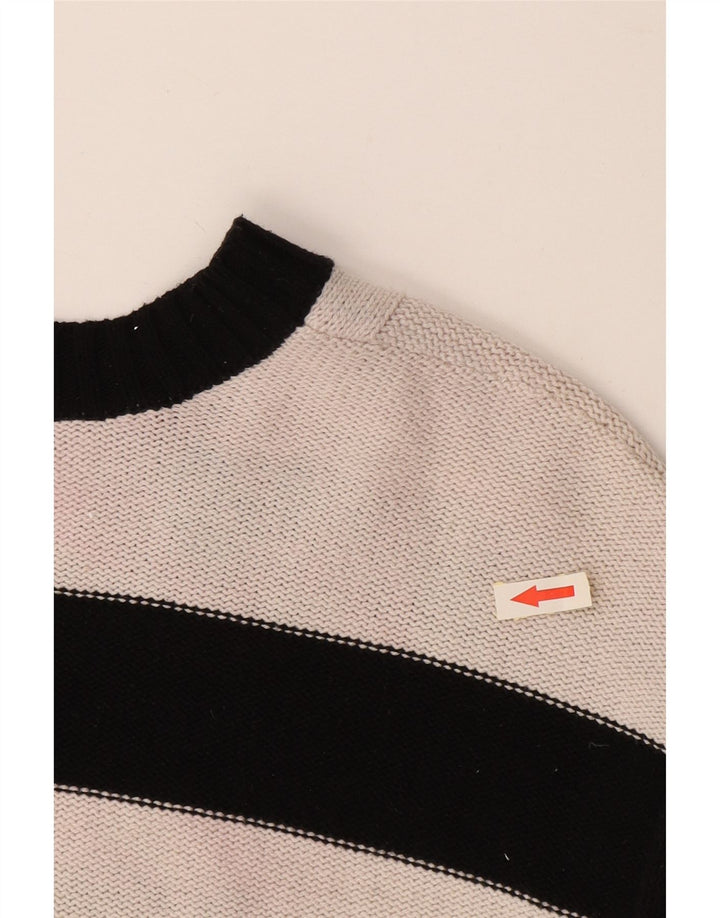 Damski sweter oversize CHAPS z dekoltem w kształcie litery V, UK 10, w małe czarne paski