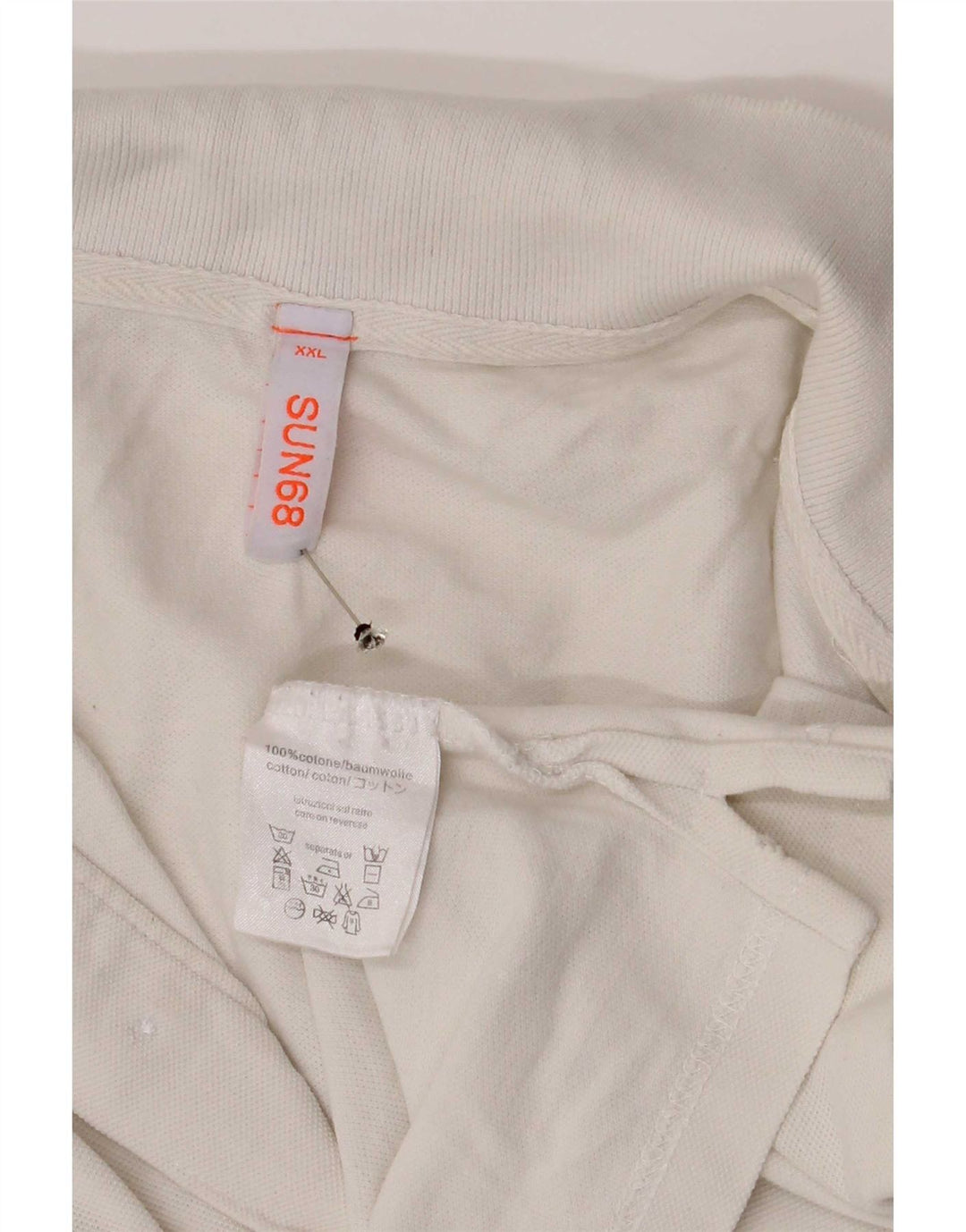 Męska koszulka polo Sun68 2XL, biała bawełna