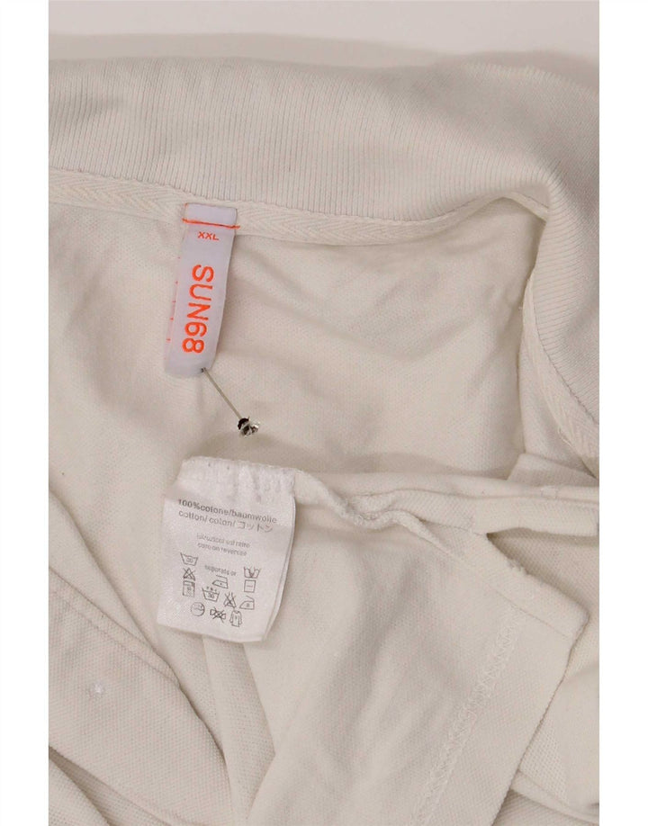 Męska koszulka polo Sun68 2XL, biała bawełna