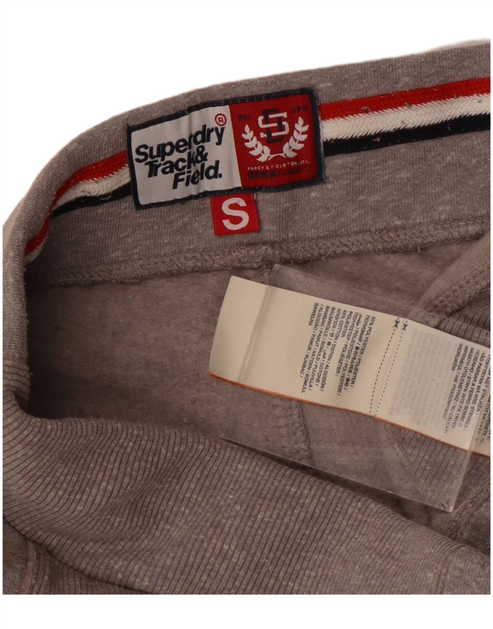 Męskie spodnie dresowe SUPERDRY z grafiką, małe, szare, poliestrowe