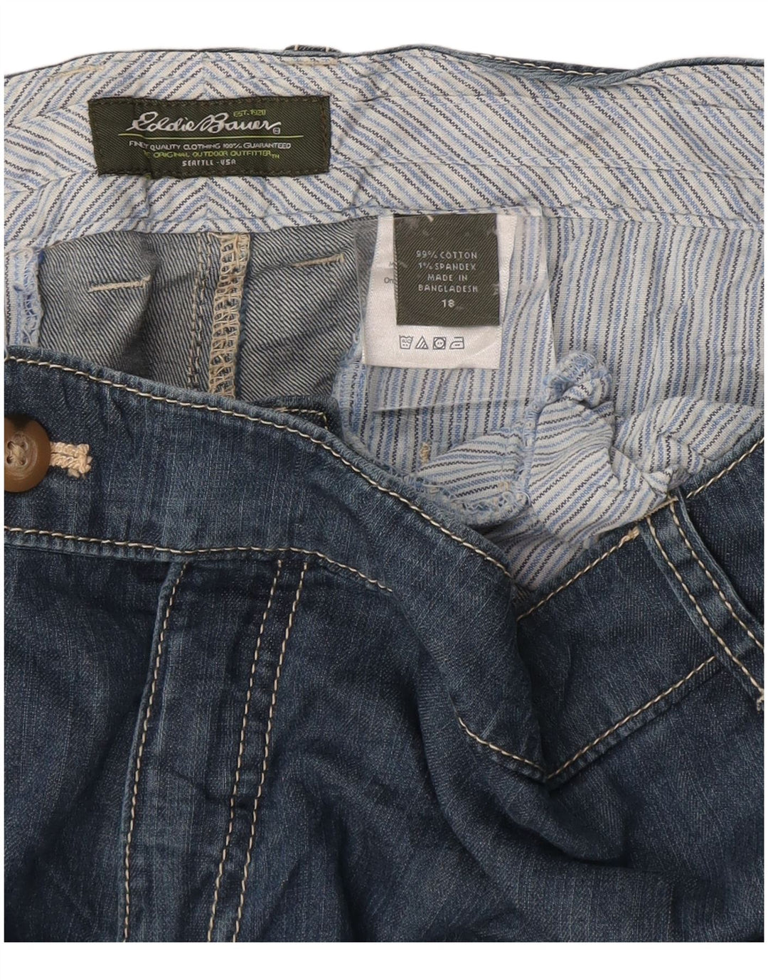 Damskie spodenki jeansowe Eddie Bauer US 18 2XL W38 Niebieskie bawełniane