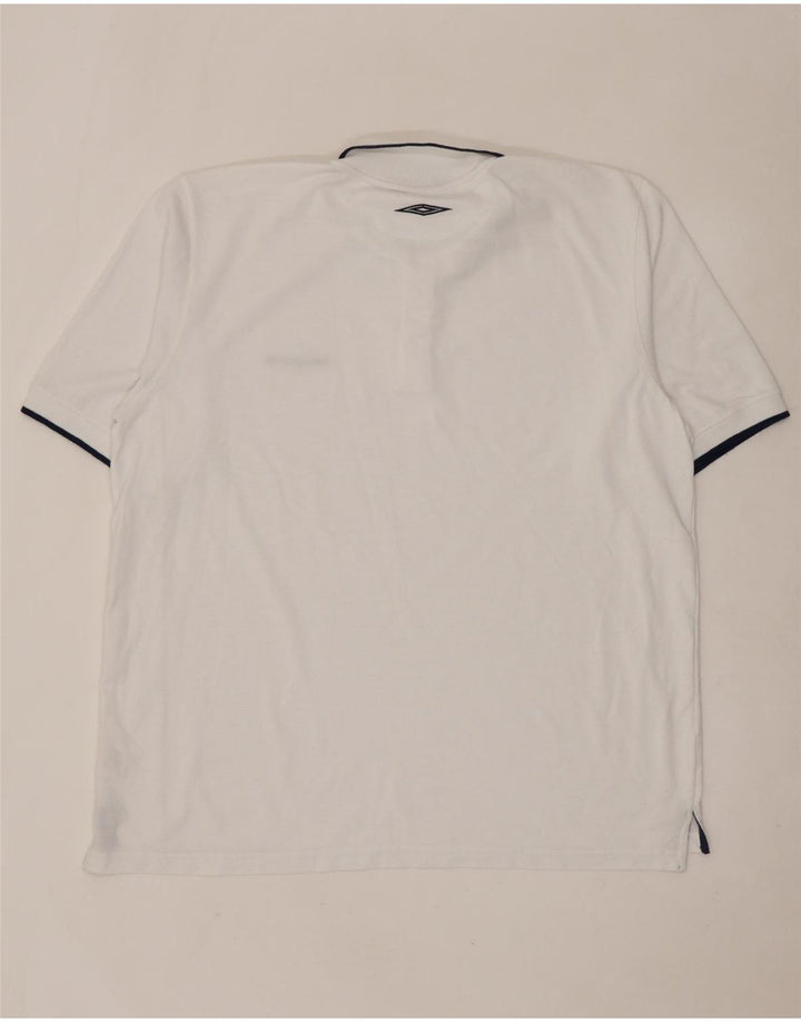 Męska koszulka polo Umbro XL, biała, poliestrowa
