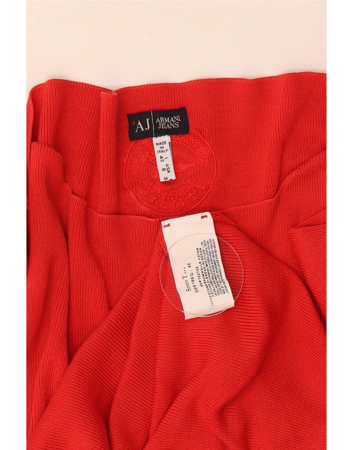 Damski top Armani z rękawem 3/4, UK 12, średni czerwony, bawełniany