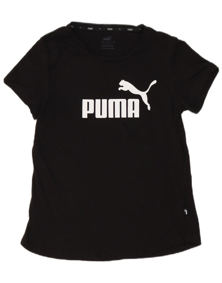 Damski T-shirt z grafiką PUMA Top UK 14, duży, czarny, bawełniany