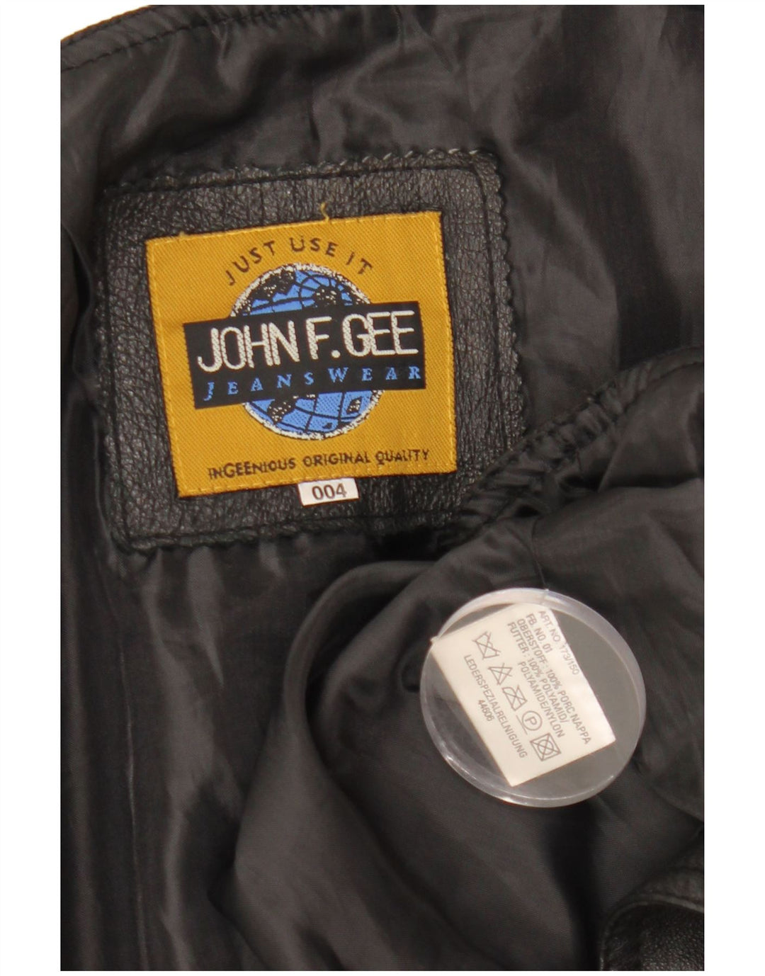 Męska kamizelka skórzana John F Gee, średnia czarna skóra