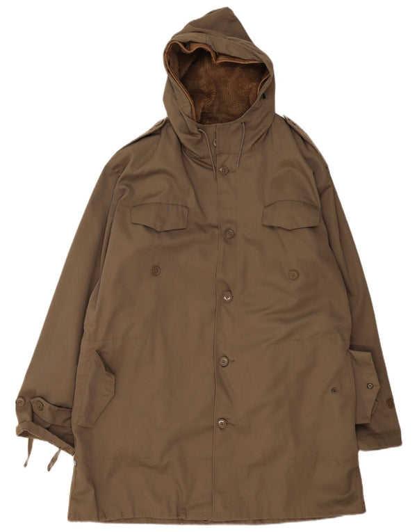 Męska kurtka wojskowa parka z kapturem VINTAGE IT 54 2XL Khaki, bawełna