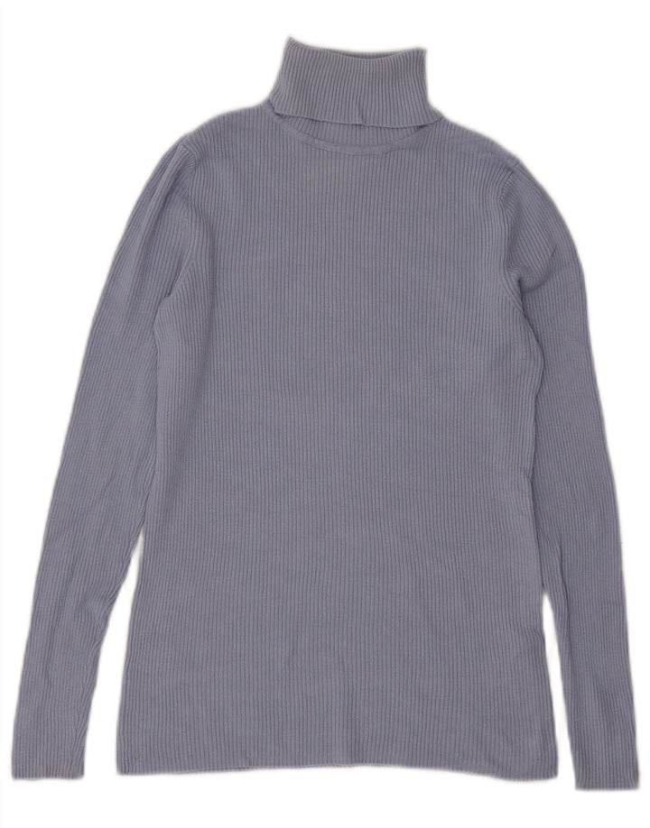 Marks & Spencer Damski top z długim rękawem UK 10 Small, niebieska wiskoza