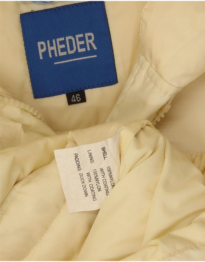 Damski płaszcz z kapturem Pheder IT 46, duży, żółty nylon