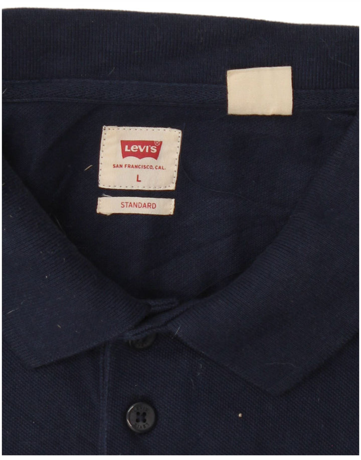 Męska koszulka polo Levi's o standardowym kroju, duża, granatowa, bawełniana