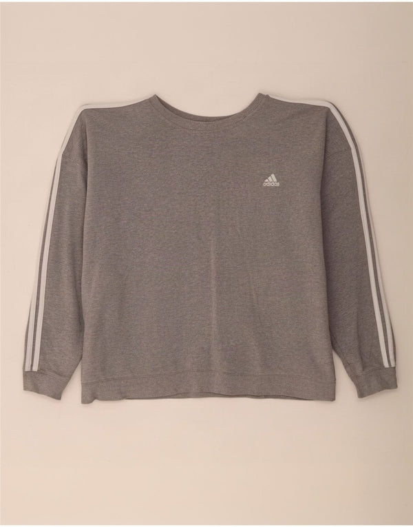 Adidas Womens Sweatshirt Jumper UK 24/26 2XL Grey Cotton
