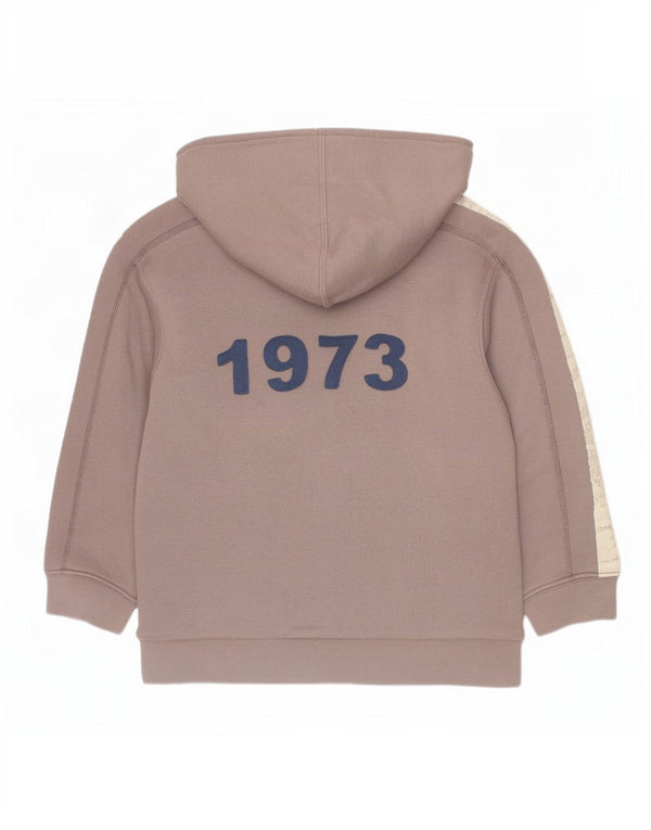 Chłopięcy sweter Timberland z kapturem i zamkiem błyskawicznym, 4-5 lat, brązowa bawełna