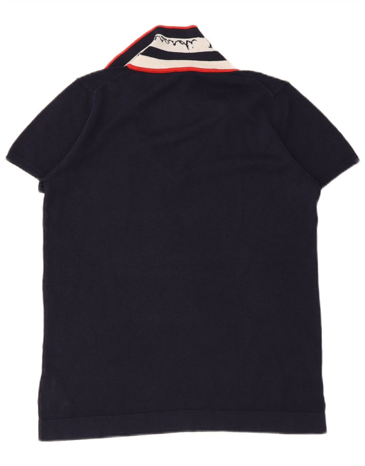 Damski sweter polo TRUSSARDI JEANS UK 14, duży, granatowy