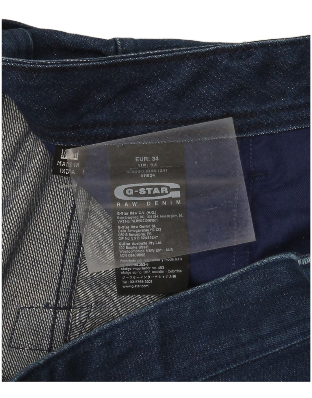 Męskie spodenki jeansowe G-Star W34, duże, granatowe, bawełniane