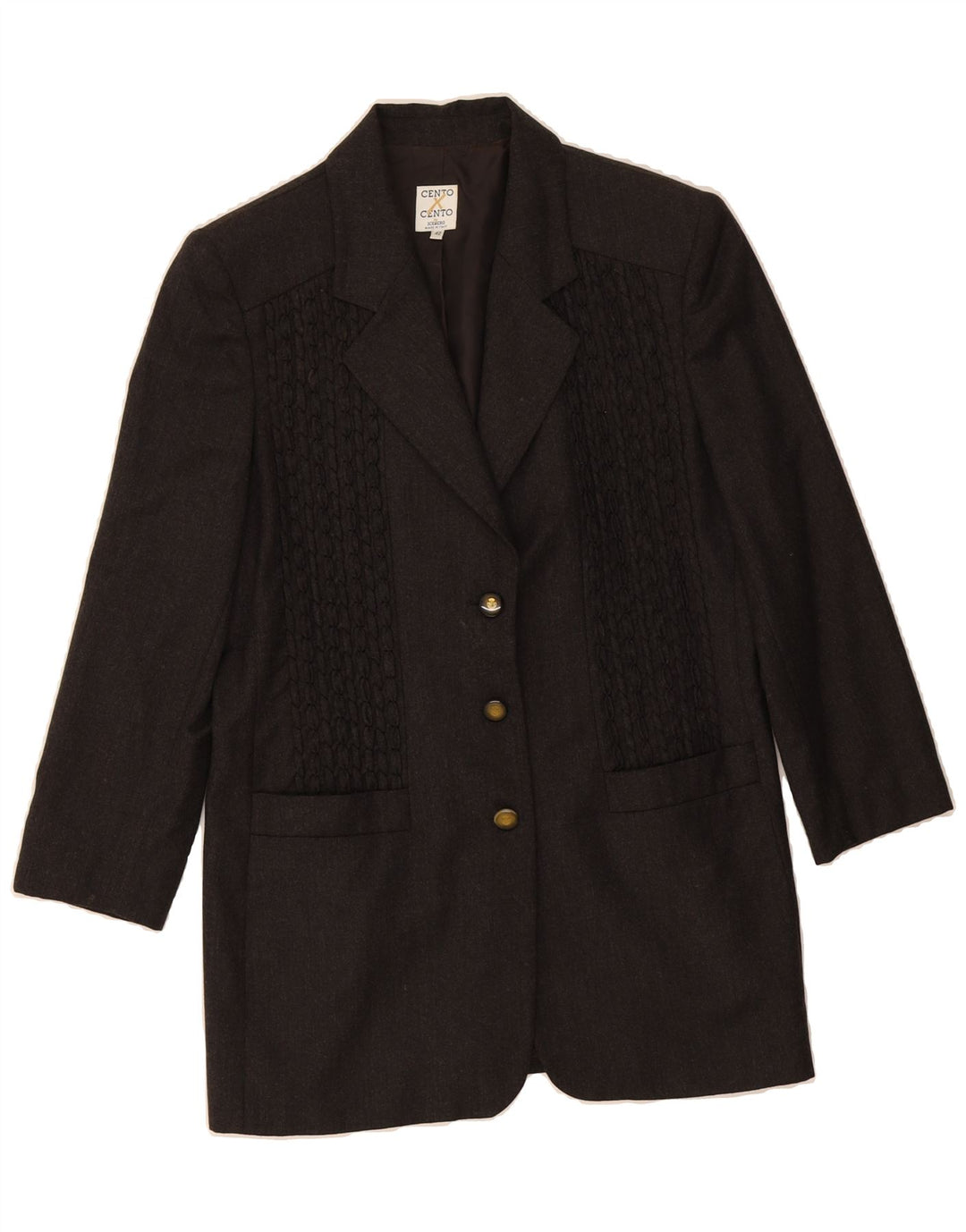 ICEBERG Womens 3 Button Blazer Jacket IT 42 Medium Grey Virgin Wool Vintage Iceberg and Second-Hand Iceberg from Messina Hembry 