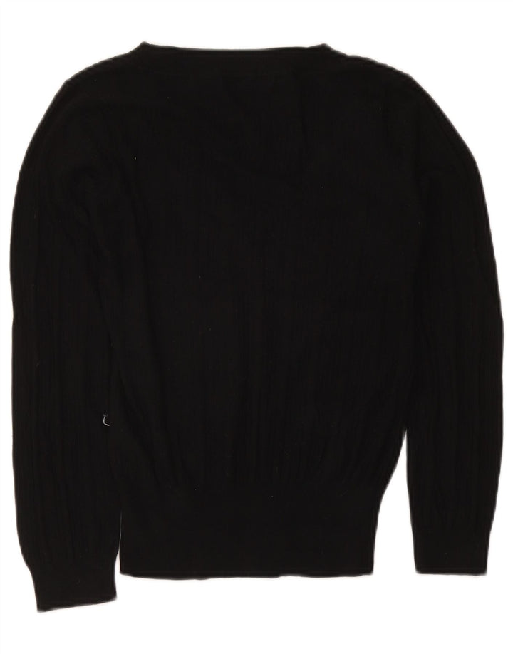 Marks & Spencer Damski sweter z dekoltem w kształcie litery V, UK 12, średni czarny
