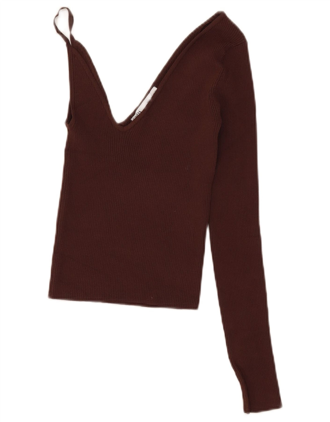 Krótki top damski Zara UK 8 Small Brown wiskoza