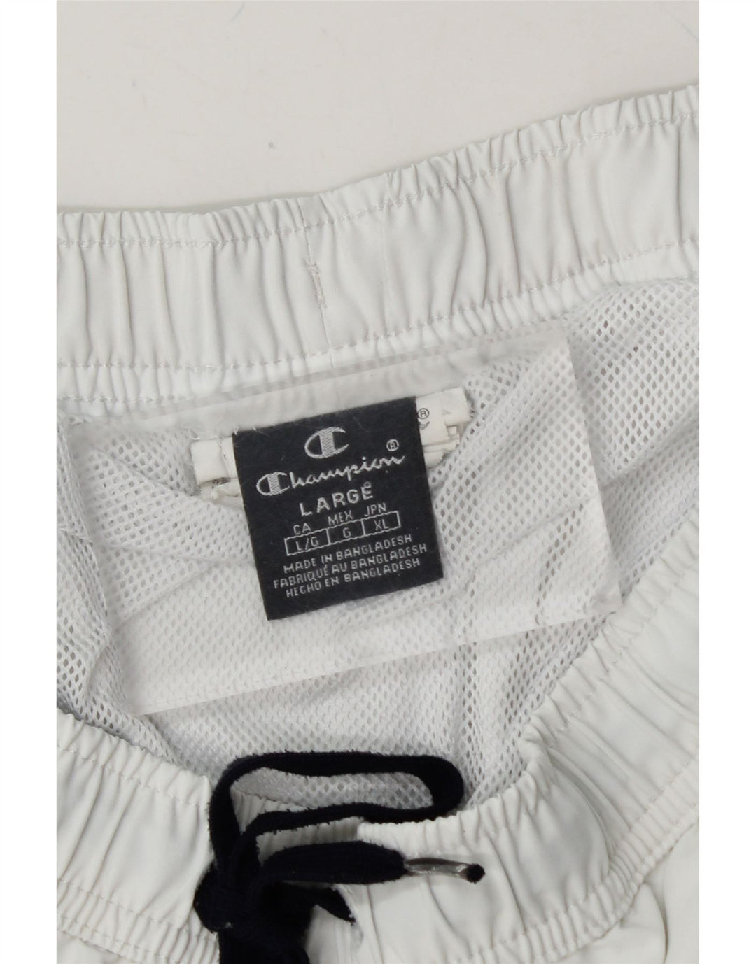 CHAMPION Mens Graphic Sport Shorts Large  White Colourblock Polyester