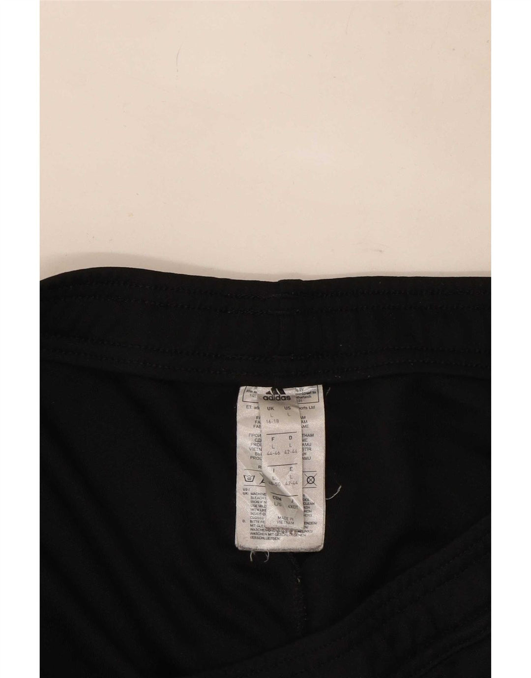 Damskie spodnie dresowe Adidas UK 16/18, duże, czarne, poliestrowe