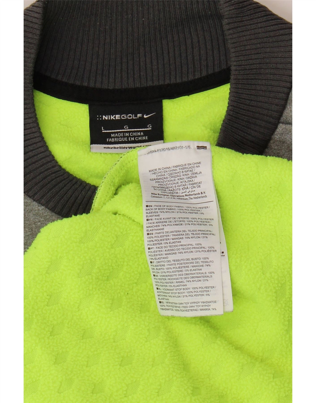 NIKE Mens Top Long Sleeve Large Grey Colourblock Polyester Vintage Nike and Second-Hand Nike from Messina Hembry 