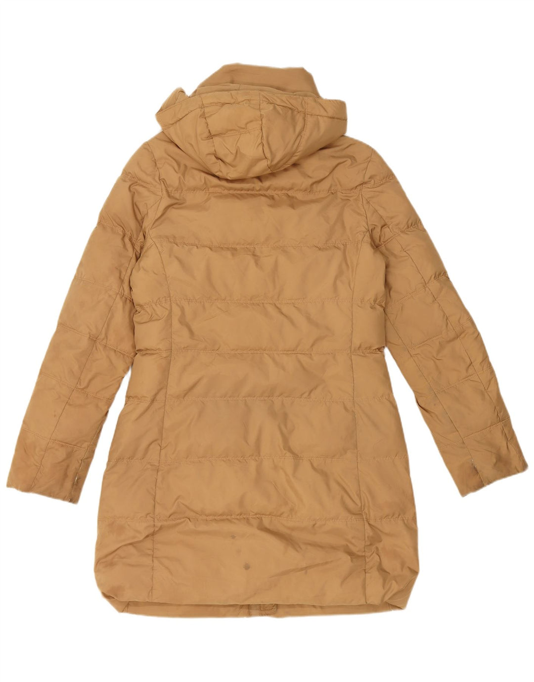 Damski ocieplany płaszcz z kapturem Tommy Hilfiger UK 10, mały, brązowy poliester