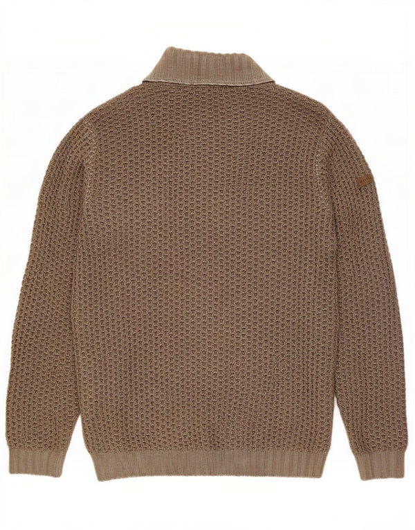 Trussardi Jeans Męski sweter z golfem, duża wełna khaki