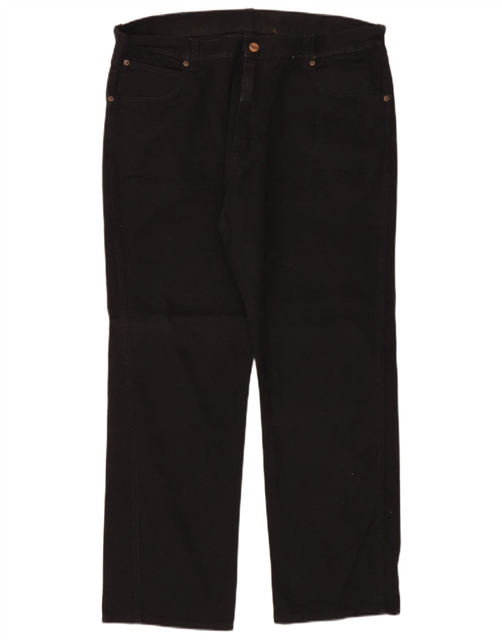 Męskie jeansy Wrangler o prostym kroju W38 L30, czarne, bawełniane