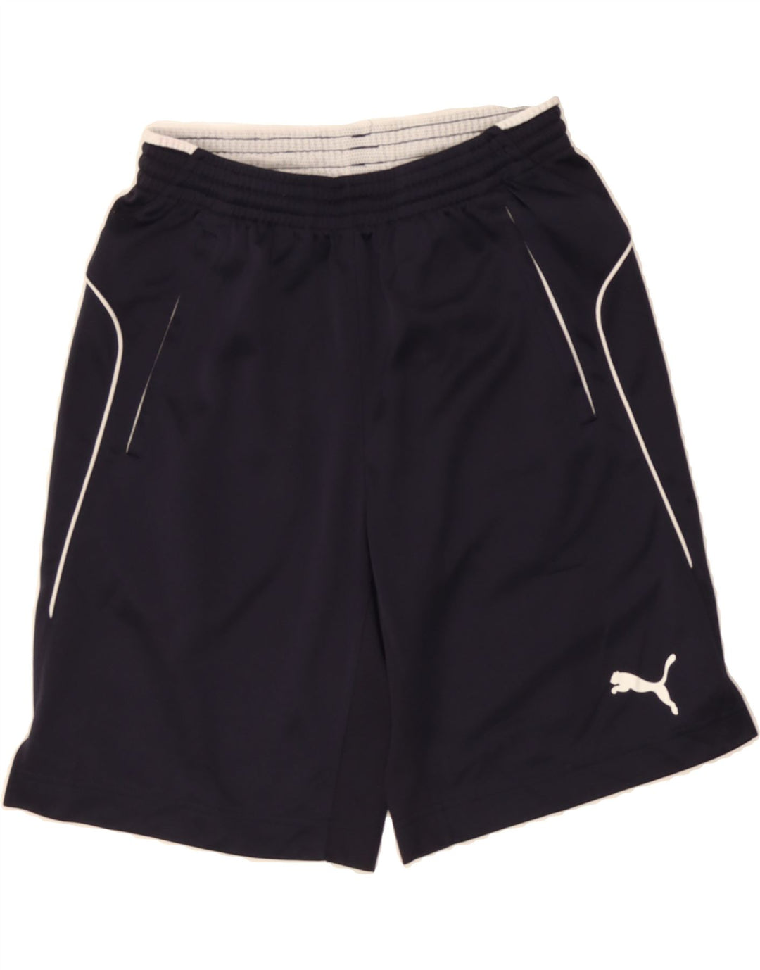 PUMA Mens Sport Shorts Small Navy Blue Polyester Vintage Puma and Second-Hand Puma from Messina Hembry 